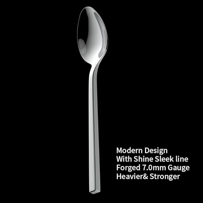 Alata Cube 65-Piece Forged Stainless Steel Flatware Set Cutlery Set with Utensil-Serving Set Silverware Set Service for 12 Mirror Finish Dishwasher Safe