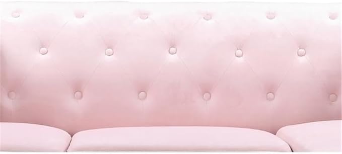 Glory Furniture Pompano Velvet Upholstered Sofa in Pink