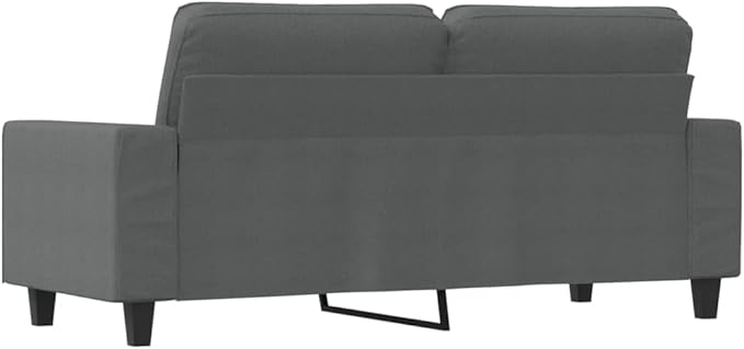 vidaXL 2-Seater Fabric Sofa – Simple and Modern Design Comfortable Heavy-Duty Dark Gray Couch – Ideal for Living Room Lounge Office