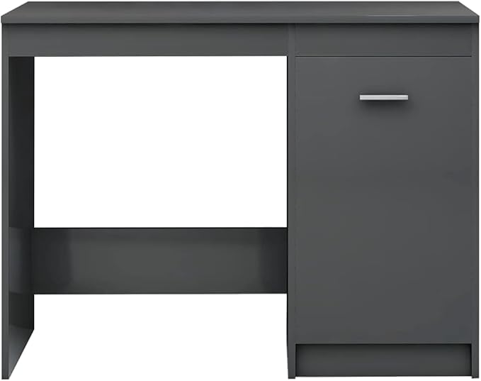 Office DeskIndustrial Gaming TableSmall Standing Deskfor Small SpaceHome Office TableSimple StyleDesk High Gloss Gray 39.4x19.7x29.9 Chipboard