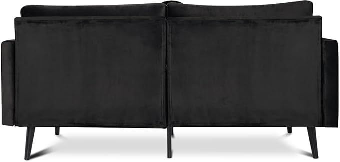 Milliard Velvet Loveseat Sofa 3 Seater 72 Couch with Soft Cushions - Compact One Box Design for Easy Apartment Delivery Modern Style for Living Room Bedroom Office (Velvet Black) (Black)