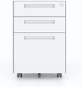 3 Drawer Metal Mobile Vertical Locking File Cabinet with Lock Under Desk Rolling Filing Cabinets for for Home OfficeFully Assembled Except WheelsAnti Tilting Waterproof Moisture Proof
