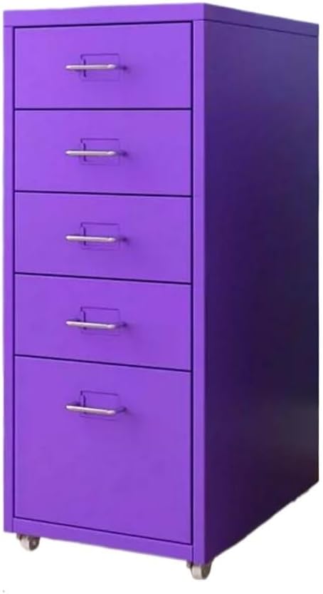File Cabinet Multilayer Tin Cabinet Household Storage Narrow Storage Cabinet File Cabinet Office Drawer Cabinet (Color : Purple)