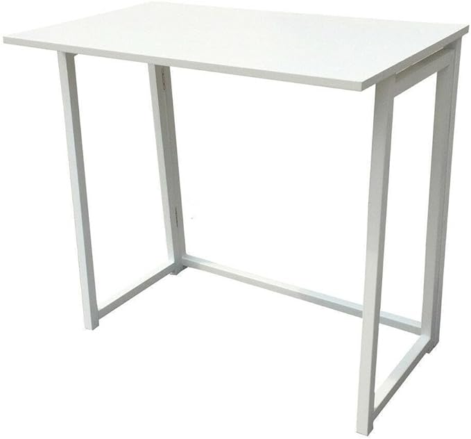 Folding Small Desk - Versatile Laptop Study Writing Table - White - Space-Saving Design - Perfect for Home Office