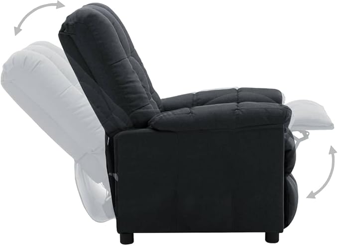 vidaXL Recliner Dark Gray Polyester Fabric Standard Adjustable Footrests