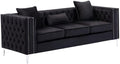 Lilola Home Lorreto Black Velvet Sofa