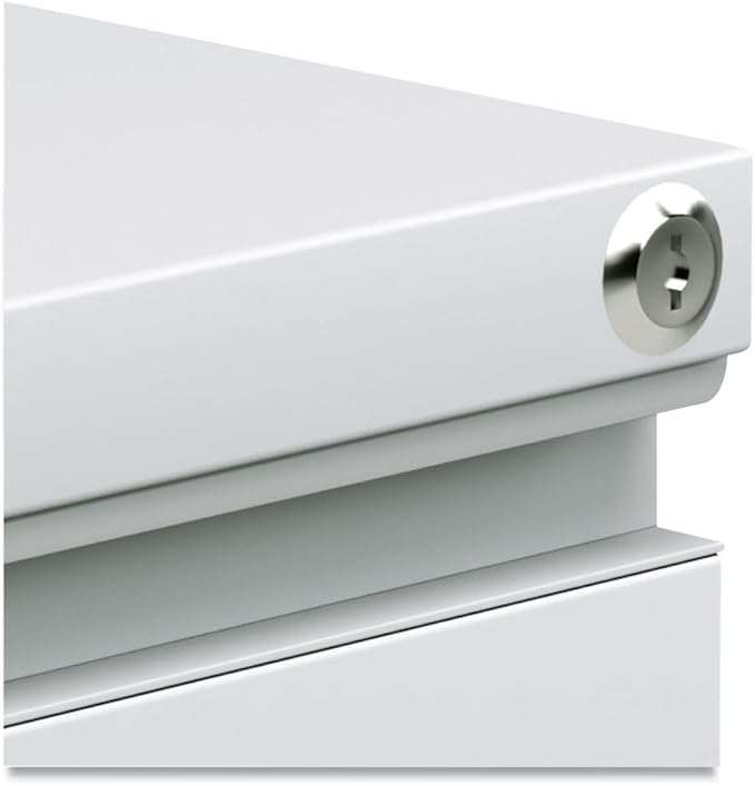Alera PBBBFLG Three-Drawer Pedestal File with Full-Length Pull 14 7/8 x 19 1/8 Light Gray