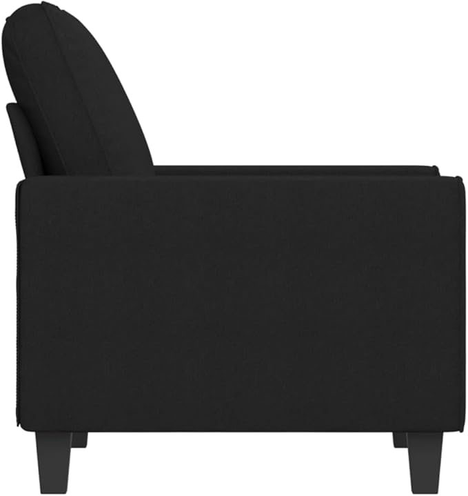 vidaXL Comfortable Black Sofa Chair in Fabric and Metal - Modern 1-Seater Design for Living Room/Office/Lounge Area