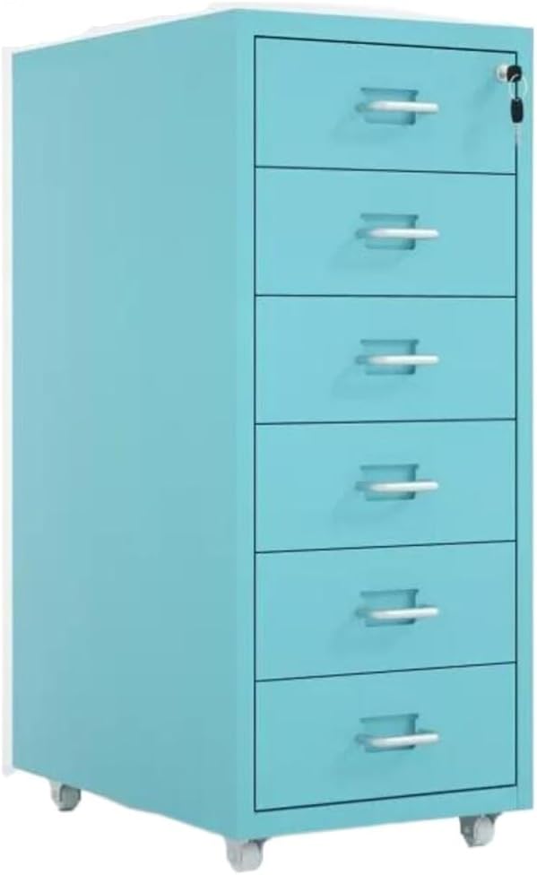 File Cabinet Tin Cabinet Storage Cabinet Under Desk Cabinet with Lock Mobile Drawer Cabinet Storage Data Cabinet (Color : Blue)