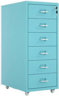 File Cabinet Tin Cabinet Storage Cabinet Under Desk Cabinet with Lock Mobile Drawer Cabinet Storage Data Cabinet (Color : Blue)