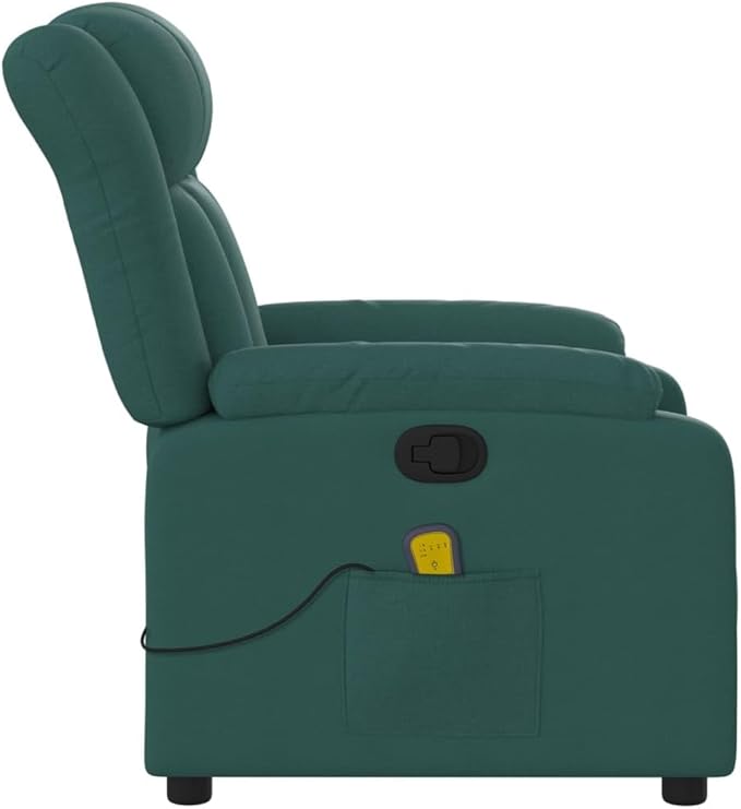 Floor Chair Arm Chair Living Room ChairsSleeper Sofa Massage Recliner Chair Dark Green Fabricfor Apartment Living and Home Office