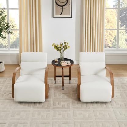 Swivel Accent Living Room Chair Upholstered Single Sofa Chair Chenille Armchair with Solid Metal Base Comfy Reading Side Chair for Bedroom Home Office Reception Corner Beige Chenille