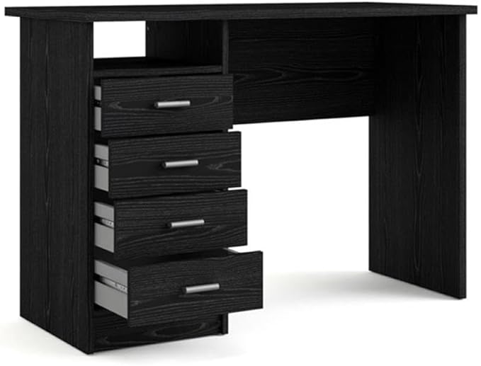 Tvilum Desk with 4 Drawers Black Woodgrain