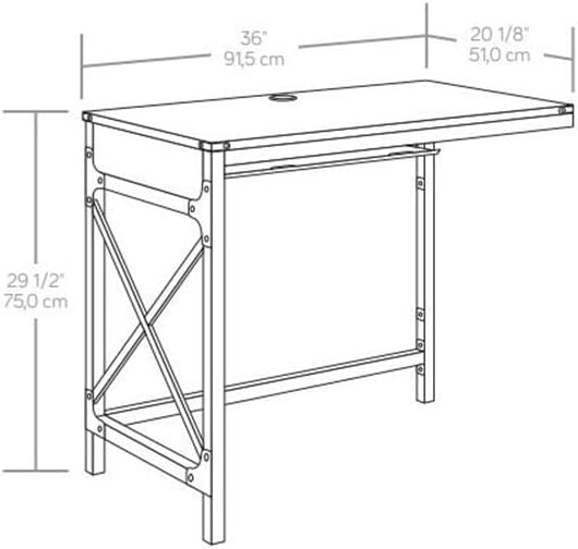 Sauder Foundry Road Engineered Wood/Metal 36 Desk Return in Carbon Oak