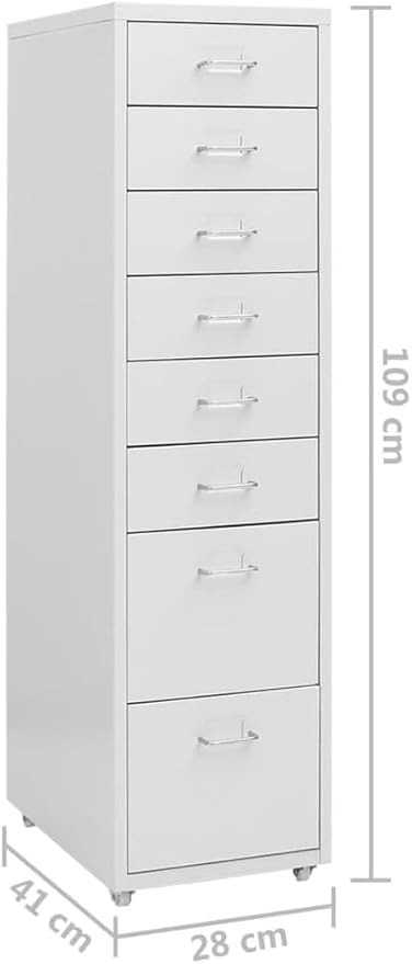 ELEFOCUS Furniture-Sets-Mobile File Cabinet White 28x41x109 cm Metal(Color:Default)