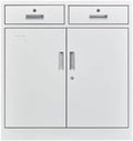 Metal Cabinet with Lock Steel File Cabinet 2 Drawers Low Cabinet with Lock Small Storage Cabinet Office Steel Cabinet (1.4mm)