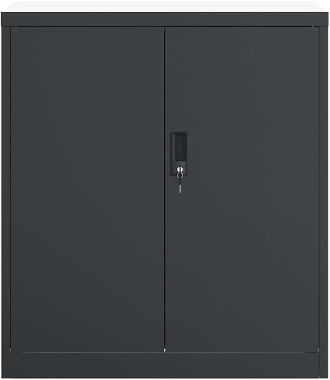 vidaXL File Cabinet Lockable Metal Storage Cabinet with Doors Anthracite Steel