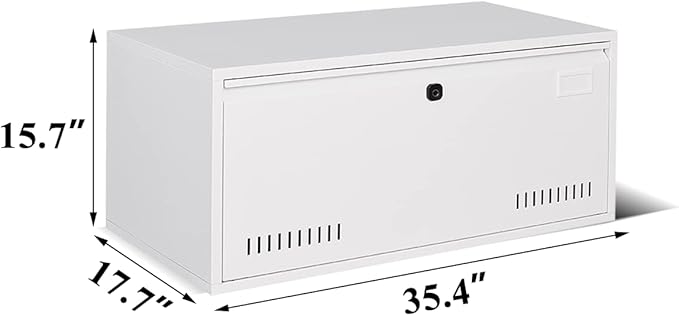 Generic Biometric Fingerprint Lateral File Cabinet Large Drawer Metal Filing Cabinet with Hanging Rod for Letter A4 documents and so on for Home Office Using Assembly Required White