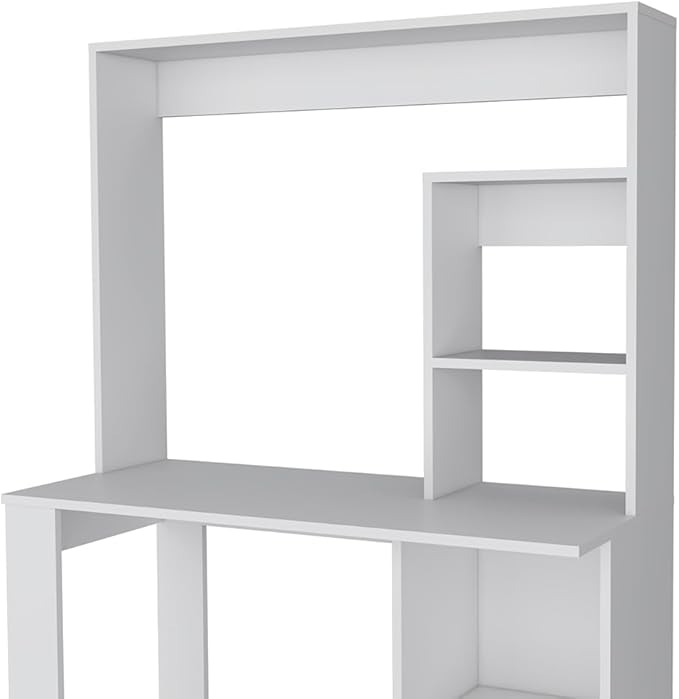 Computer Desk Writing Work Study Table with Hutch and Shelves Home Workspace for Study and Home Office