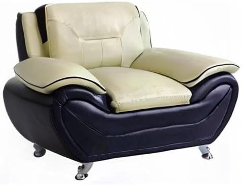 Michael Modern Faux Leather Upholstered Stainless Steel Legs Living Room Chair Camel/Black