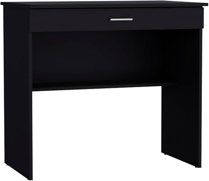 80 C Writing Desk Compact Workstation with Drawer and Lower Shelf for Home Office and Small Spaces