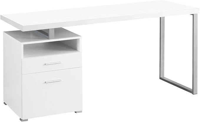 Sleek and Stylish 60 L Computer Desk with Storage Drawers - Contemporary Work Desk for Home Office
