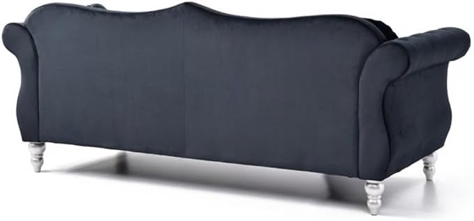 Glory Furniture Hollywood Velvet Sofa in Black