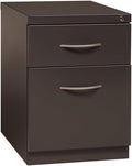 Pemberly Row 20 2-Drawer Modern Metal Mobile Filing Cabinet Charcoal Finish Steel Construction Locking Drawer Letter File Storage Hidden Casters Satin Nickel Pulls Office Furniture