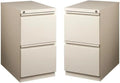 Home Square 2 Piece Deep Metal Mobile Pedestal 2-Drawer File/File Set in Beige