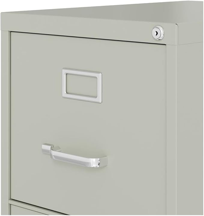 Pemberly Row 4 Drawers 52 Vertical Gray Metal Filing Cabinet Lockable Pre-Assembled Stationary Letter Size for Home Office