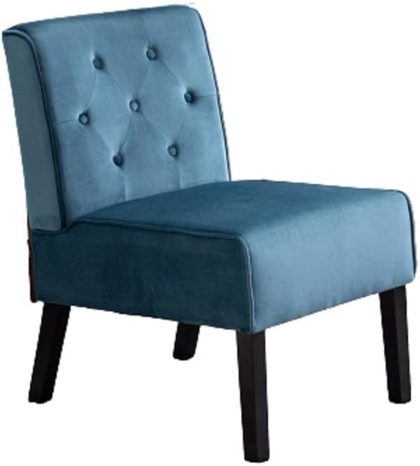 Reeso 2-Piece Living Room Armless Button Tufted Pattern Accent Chair Blue