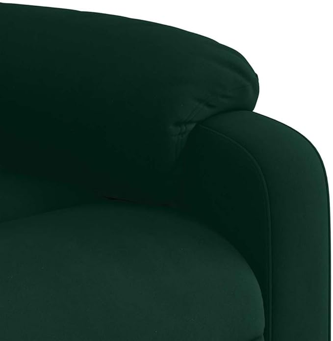 vidaXL Dark Green Velvet Massage Recliner Chair with Adjustable Armrests and USB Functionality for Living Room Home Theater Relaxation Single Sofa TV Office Reclining Armchair