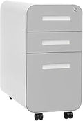Mobile File Cabinet Slim 3-Drawer Mobile File Cabinet with Lock - Under Desk Metal Filing Legal/Letter Folders(Color6)
