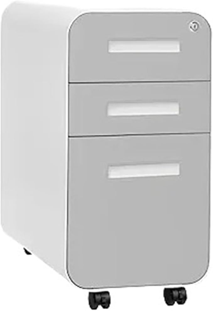 Mobile File Cabinet Slim 3-Drawer Mobile File Cabinet with Lock - Under Desk Metal Filing Legal/Letter Folders(Color6)