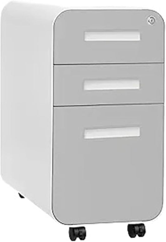 Mobile File Cabinet Slim 3-Drawer Mobile File Cabinet with Lock - Under Desk Metal Filing Cabinet Legal/Letter File Folders(Color6)