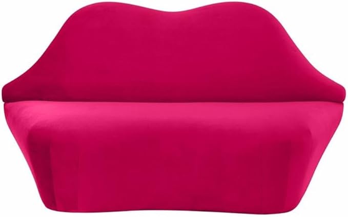 Lips Hot Pink Velvet Settee