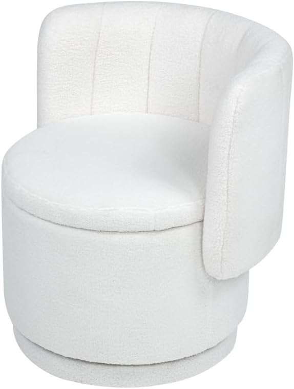 Stylish and Minimalist Teddy Fleece Single Sofa Chair with Arms and Pillow Armchair Accent Chair for Living Room Bedroom StudyGrey (Beige + Boucle)