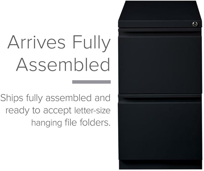 Hirsh Industries 20 Deep 2 Drawer Mobile File Cabinet File in Black