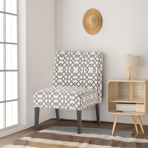 Christopher Knight Home Kassi Fabric Accent Chair Grey Geometric Patterned