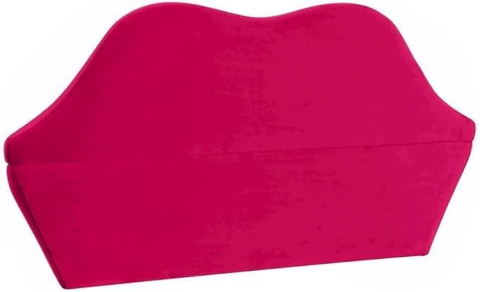 Hot Pink Velvet Loveseat with Sculpted Back A Unique Lips Sofa Design