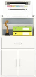 File Cabinets Large Capacity Storage Drawer Cabinet Office File Printer Data Organizer Vertical File Storage Cabinets(White)