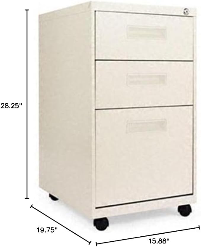 Alera® Three-Drawer Mobile Pedestal File with Visible Casters FILEMBLEB/B/F20X28PY 53P6725 (Pack of2)