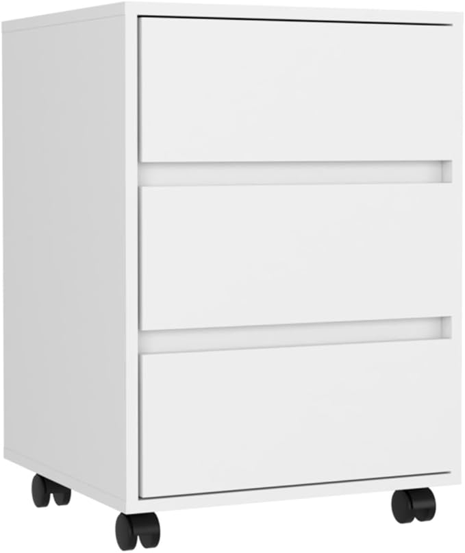 Hassyee Modern Design 3 Drawer Mobile Filing Cabinet with Four Casters 25.8 Height Home Office File Cabinets Easy to Assemble