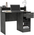 Computer Desk with Floating Hutch 40 Home Office Desk with 2-Shelf &amp 1-Drawer Modern PC Desk Study Writing Table Workstation for Small Spaces Smokey Oak