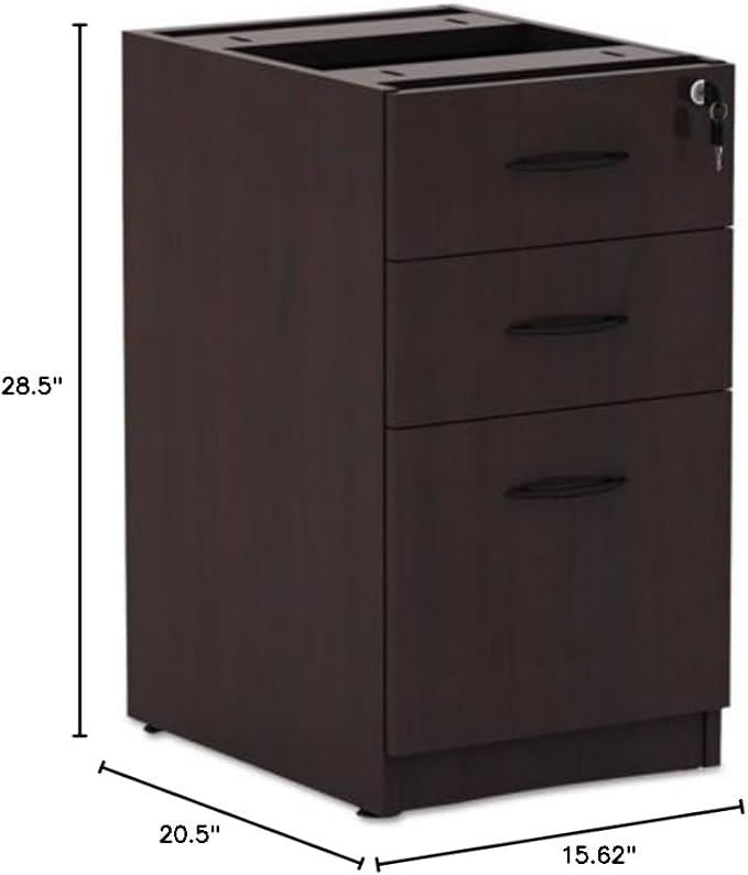 Alera Valencia Box/Box/File Full Pedestal 15 5/8w x 20 1/2d x 28 1/2h Mahogany