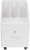 Mobile File Cabinet with Lock Drawer Rolling File Organizer with 3 Open Compartments Under Desk Rolling File Holder for Home Office