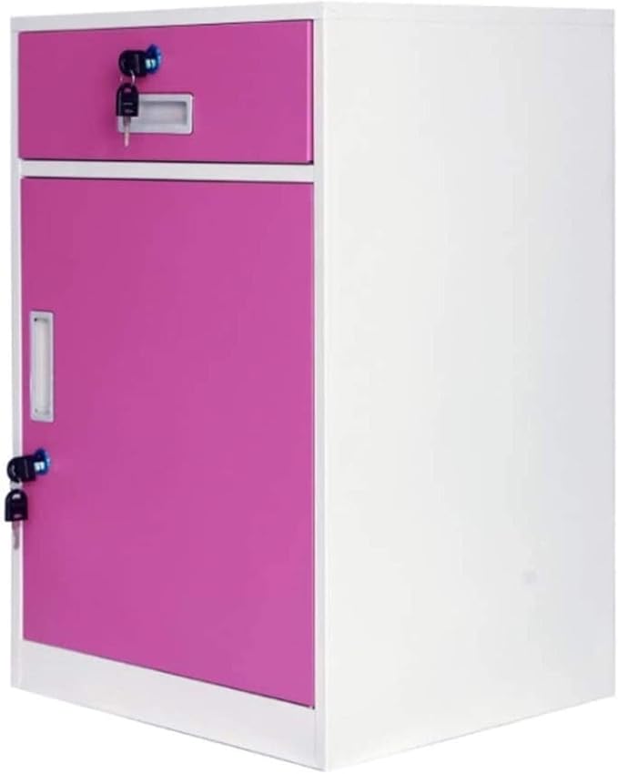File Cabinets Floor-Standing File Cabinet Multi-Color 2 Drawer Metal Storage Box Steel Lockable Data Cabinet(C8)
