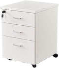 File Cabinets Wooden Floor-to-Ceiling Mobile File Cabinet Simple Modern Storage Short Cabinet with Lock Three Drawers Cabinet File Storage Cabinets(White)