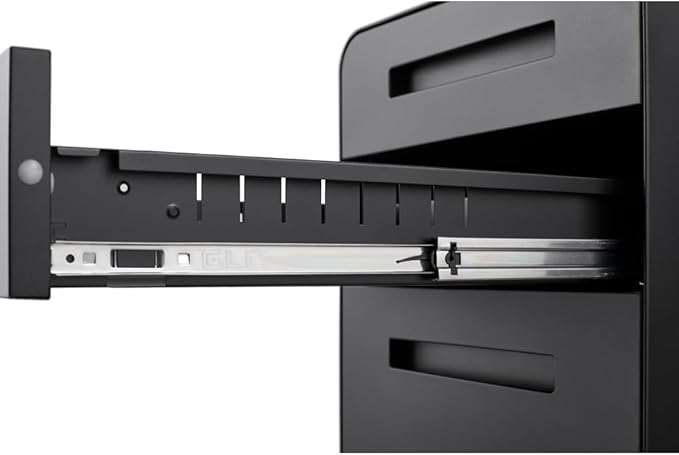 Modern 3-Drawer Mobile Filing Cabinet with Lock for Office or Home Use – Metal Storage Organizer for Letter Legal &amp A4 Files (YH-Black)
