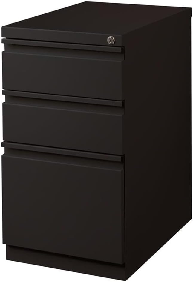 Home Square 2 Piece Pedestal Mobile Filing Cabinet Set in Black